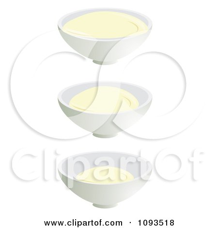 Clipart Three Bowls Of Dough - Royalty Free Vector Illustration by Randomway