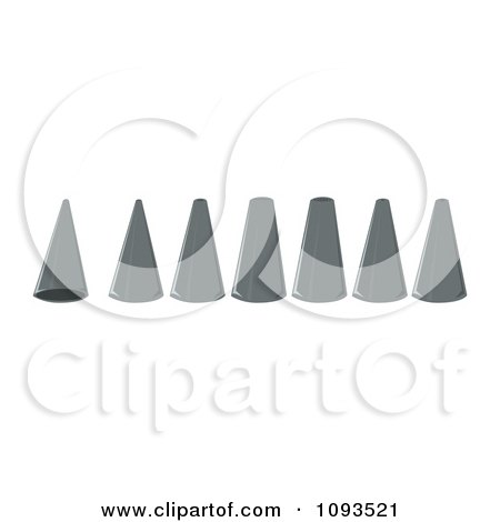 Clipart Silver Frosting Piping Tips - Royalty Free Vector Illustration by Randomway