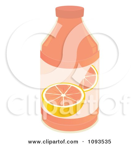 Clipart Bottle Of Grapefruit Juice - Royalty Free Vector Illustration by Randomway
