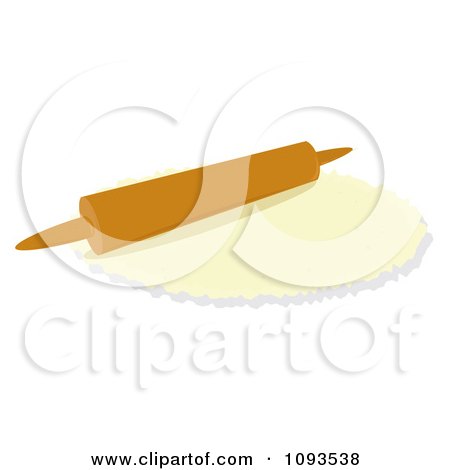 Clipart Rolling Pin On Dough - Royalty Free Vector Illustration by Randomway