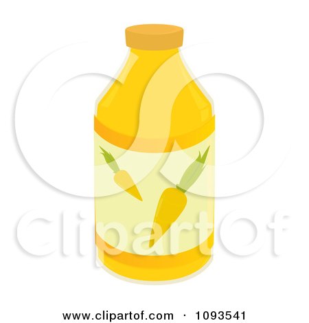 Clipart Bottle Of Carrot Juice - Royalty Free Vector Illustration by Randomway