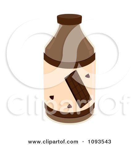 Clipart Bottle Of Chocolate Milk - Royalty Free Vector Illustration by Randomway