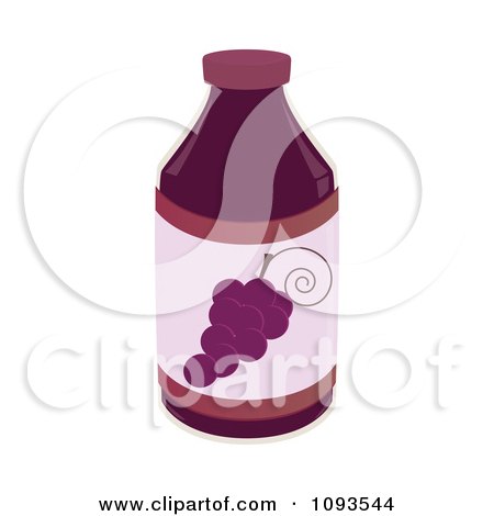 Clipart Bottle Of Grape Juice - Royalty Free Vector Illustration by Randomway