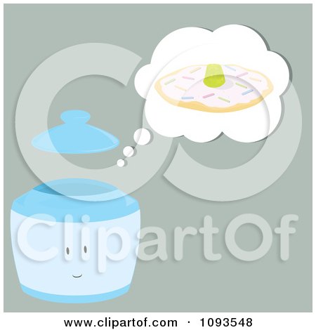 Clipart Thinking Cookie Jar Character 2 - Royalty Free Vector Illustration by Randomway