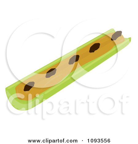 Clipart Ants On A Log Raisins And Peanut Butter On Celery - Royalty Free Vector Illustration by Randomway