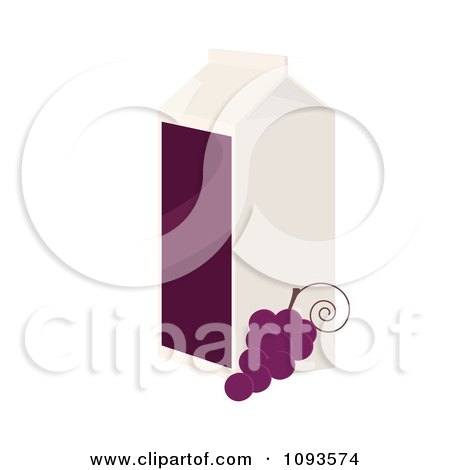 Clipart Carton Of Grape Juice - Royalty Free Vector Illustration by Randomway