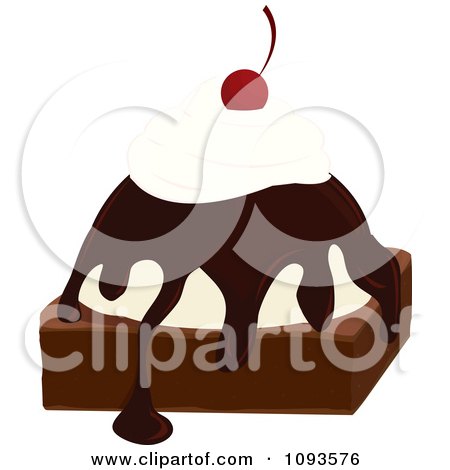 Clipart Brownie Sundae - Royalty Free Vector Illustration by Randomway
