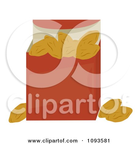 Clipart Box Of Golden Raisins - Royalty Free Vector Illustration by Randomway