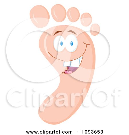 Clipart Happy Foot Character - Royalty Free Vector Illustration by Hit Toon