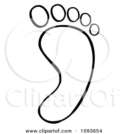 Clipart Black And White Foot - Royalty Free Vector Illustration by Hit Toon