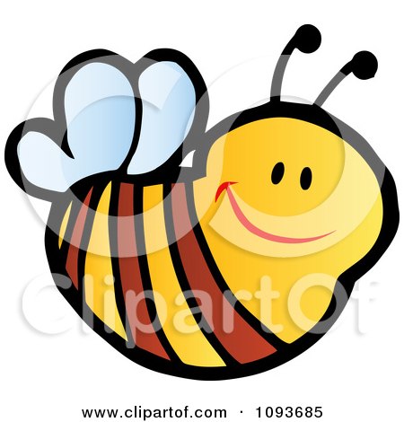 Clipart Smiling Bee - Royalty Free Vector Illustration by Hit Toon