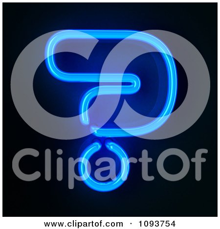 Clipart Blue Neon Question Mark - Royalty Free CGI Illustration by stockillustrations