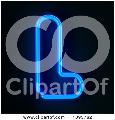 Clipart Blue Neon Capital Letter L - Royalty Free CGI Illustration by stockillustrations