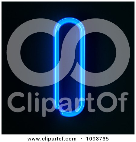 Clipart Blue Neon Capital Letter I - Royalty Free CGI Illustration by stockillustrations