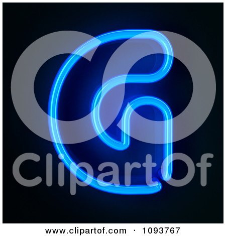 Clipart Blue Neon Capital Letter G - Royalty Free CGI Illustration by stockillustrations
