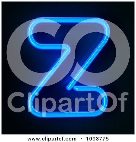 Clipart Blue Neon Capital Letter Z - Royalty Free CGI Illustration by stockillustrations