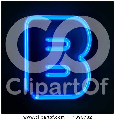 Clipart Blue Neon Capital Letter B - Royalty Free CGI Illustration by stockillustrations