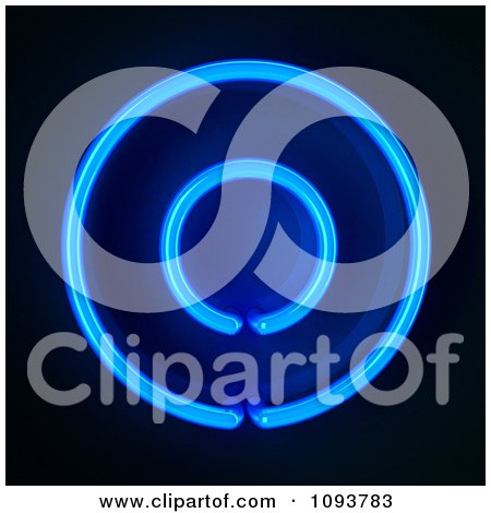 Clipart Blue Neon Number Zero 0 - Royalty Free CGI Illustration by stockillustrations