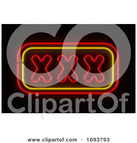 Clipart Neon XXX Sign - Royalty Free CGI Illustration by stockillustrations