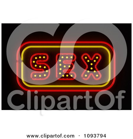 Clipart Neon SEX Sign - Royalty Free CGI Illustration by stockillustrations
