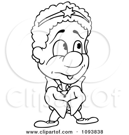 Clipart Outlined Angel Looking To The Right - Royalty Free Vector Illustration by dero