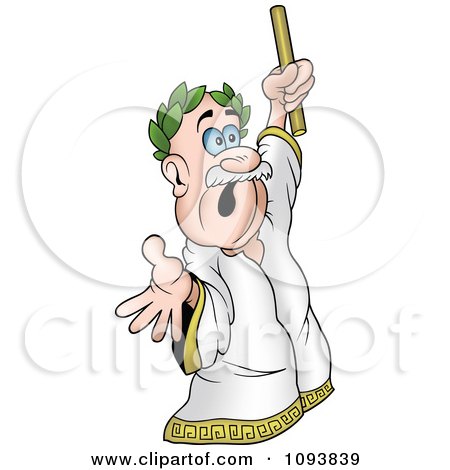 Clipart Caesar Holding Up A Wand - Royalty Free Vector Illustration by dero