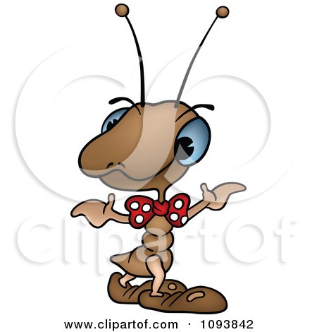 Clipart Brown Ant Shrugging - Royalty Free Vector Illustration by dero