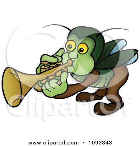 Clipart Beetle Playing A Trumpet - Royalty Free Vector Illustration by dero