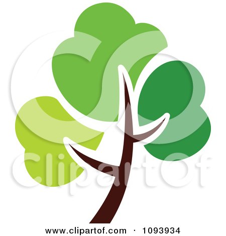 Clipart Green Tree Logo 1 - Royalty Free Vector Illustration by elena