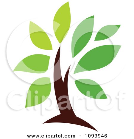 Clipart Green Tree Logo 3 - Royalty Free Vector Illustration by elena
