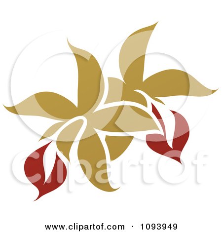 Clipart Red And Green Flower Logo 4 - Royalty Free Vector Illustration by elena