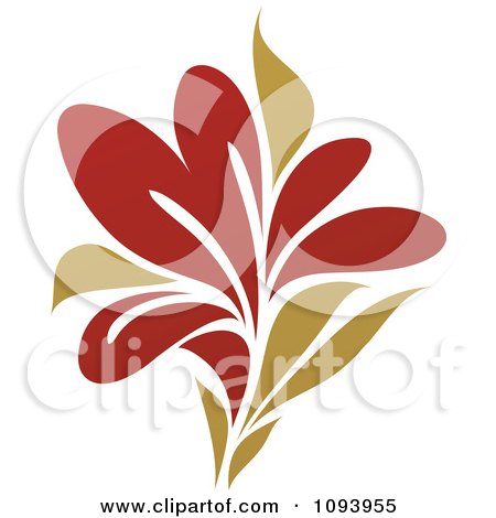 Clipart Red And Green Flower Logo 3 - Royalty Free Vector Illustration by elena