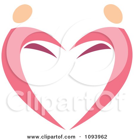 Clipart Dancing Pink Heart People 6 - Royalty Free Vector Illustration by elena