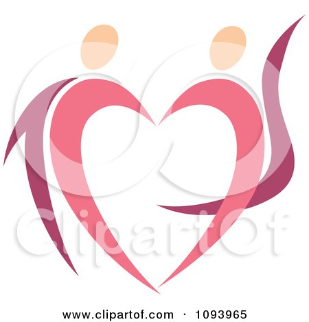 Clipart Dancing Pink Heart People 2 - Royalty Free Vector Illustration by elena