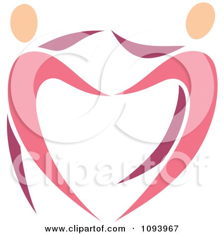 Clipart Dancing Pink Heart People 1 - Royalty Free Vector Illustration by elena