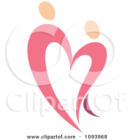 Clipart Dancing Pink Heart People 7 - Royalty Free Vector Illustration by elena