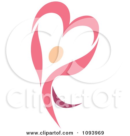 Clipart Dancing Pink Heart Person - Royalty Free Vector Illustration by elena