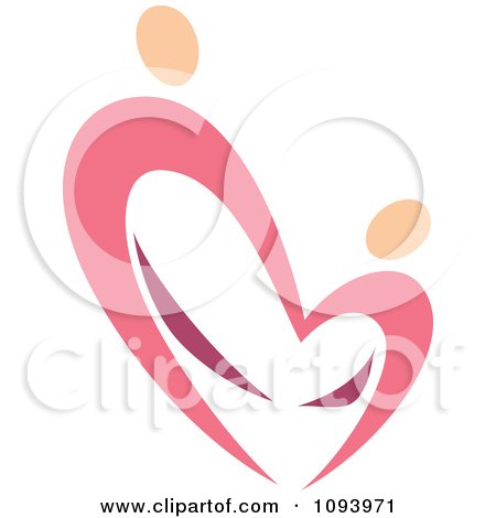 Clipart Dancing Pink Heart People 7 - Royalty Free Vector Illustration by elena
