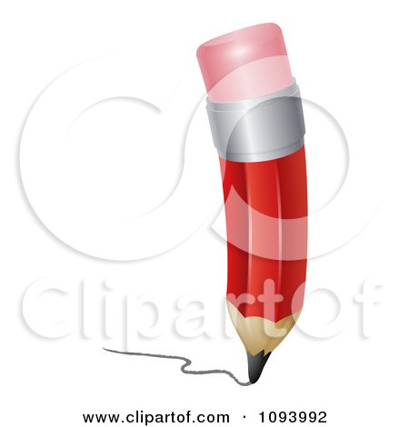 Clipart Red Pencil Writing - Royalty Free Vector Illustration by AtStockIllustration