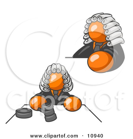Orange Judge Man in Court Clipart Illustration by Leo Blanchette