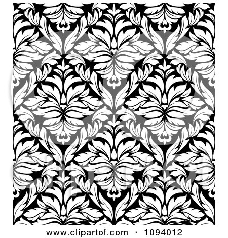 Clipart Black And White Triangular Damask Pattern Seamless Background 8 - Royalty Free Vector Illustration by Vector Tradition SM