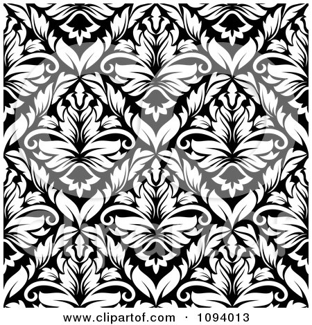 Clipart Black And White Triangular Damask Pattern Seamless Background 9 - Royalty Free Vector Illustration by Vector Tradition SM