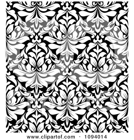 Clipart Black And White Triangular Damask Pattern Seamless Background 10 - Royalty Free Vector Illustration by Vector Tradition SM