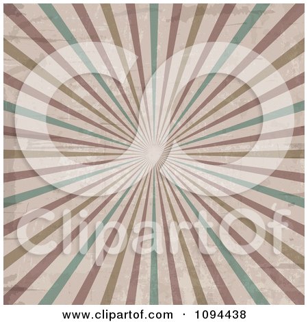 Clipart Grungy Retro Burst Of Rays - Royalty Free Vector Illustration by KJ Pargeter