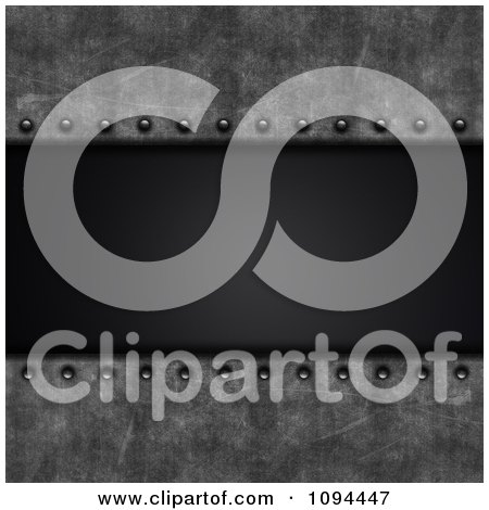 Clipart 3d Riveted Metal With Black Copyspace - Royalty Free CGI Illustration by KJ Pargeter