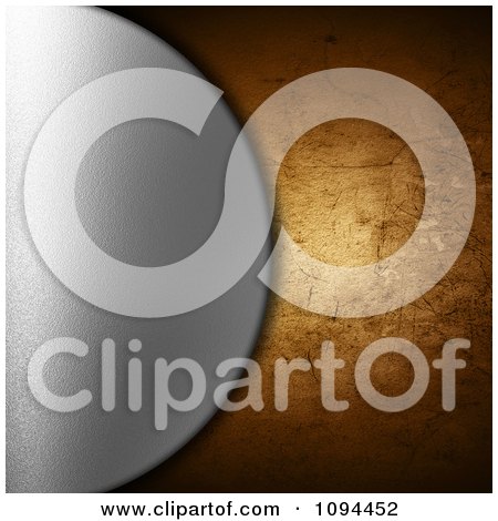 Clipart Silver Disc Over Grungy Cracked Metal - Royalty Free CGI Illustration by KJ Pargeter
