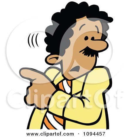 Clipart Businessman Worried About Whats Going On - Royalty Free Vector Illustration by Johnny Sajem