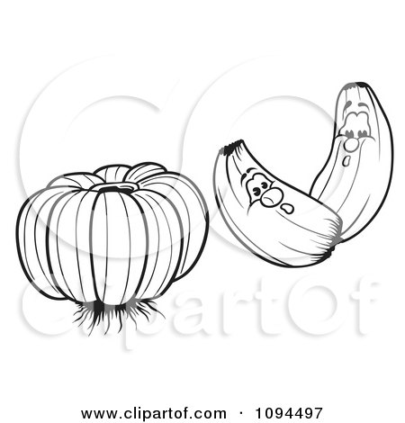 Clipart Outlined Garlic Head And Cloves - Royalty Free Vector Illustration by dero