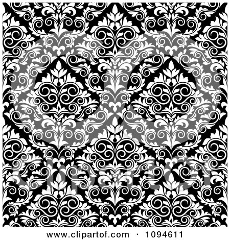 Clipart Black And White Triangular Damask Pattern Seamless Background 12 - Royalty Free Vector Illustration by Vector Tradition SM