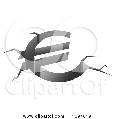 Clipart Euro Shaped Fissure Crack - Royalty Free Vector Illustration by Vector Tradition SM